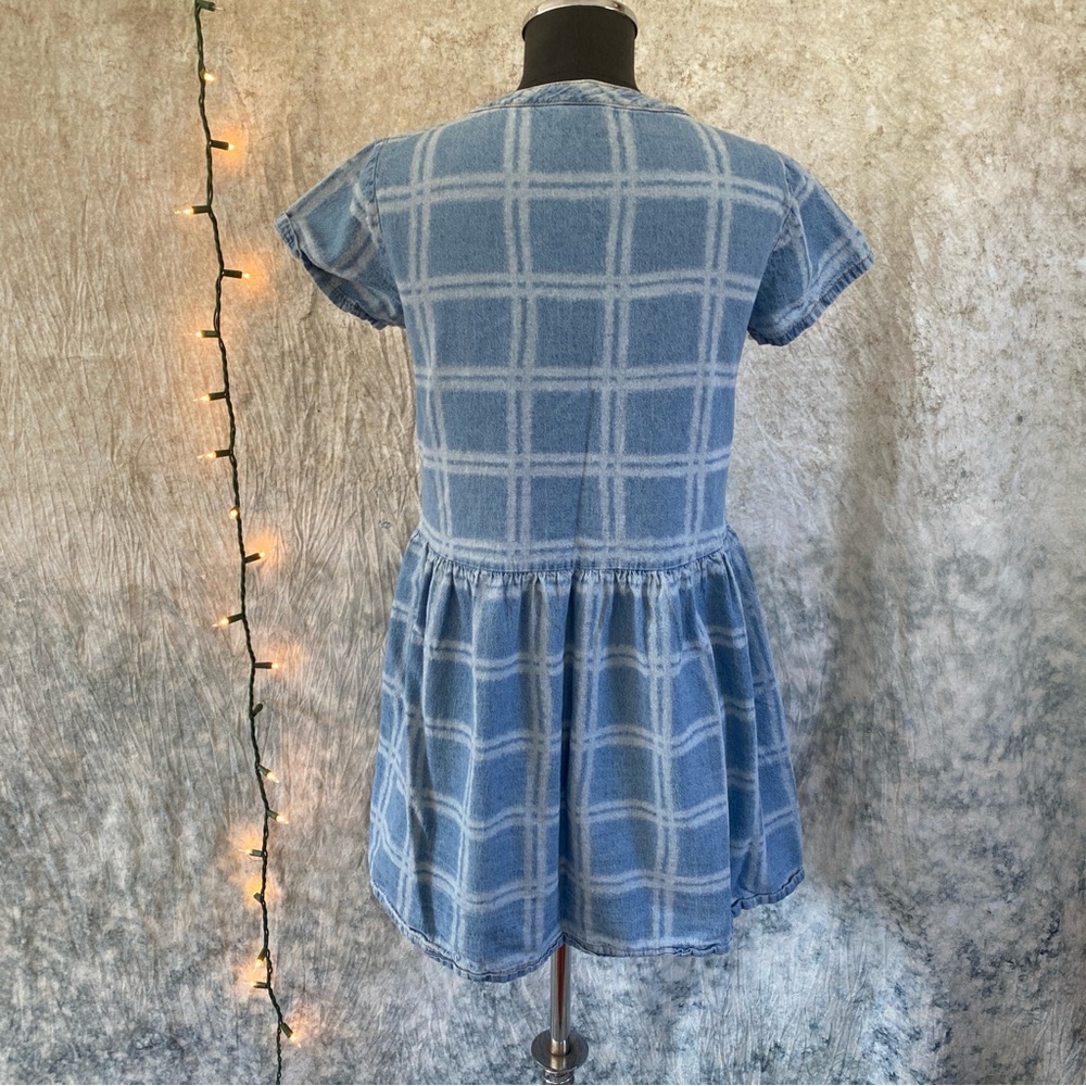 🪩Wonder Nation Blue and white Denim dress size girls L 10/12 - Picture 5 of 7